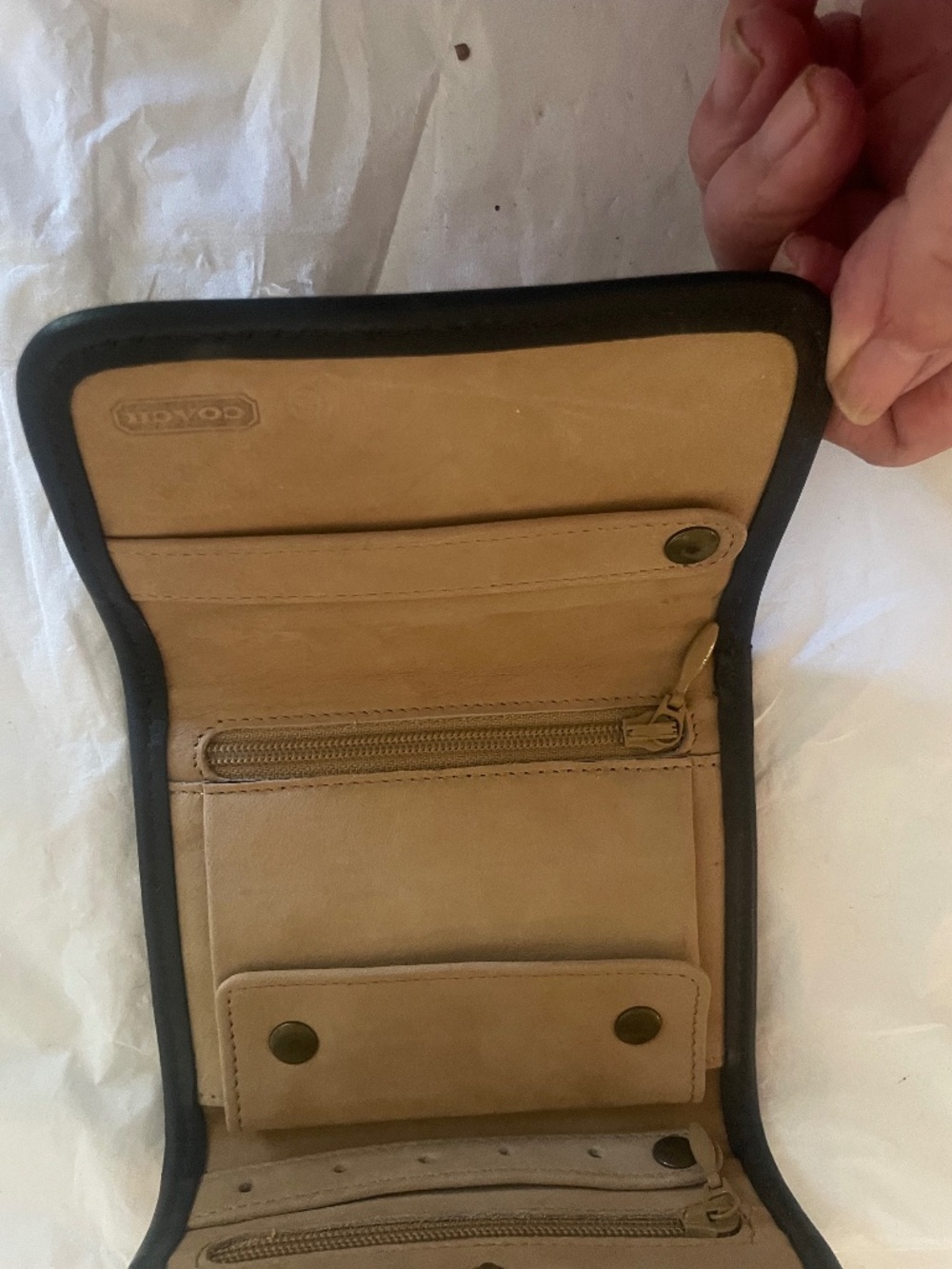 Vintage Coach trifold jewelry travel wallet organizrr